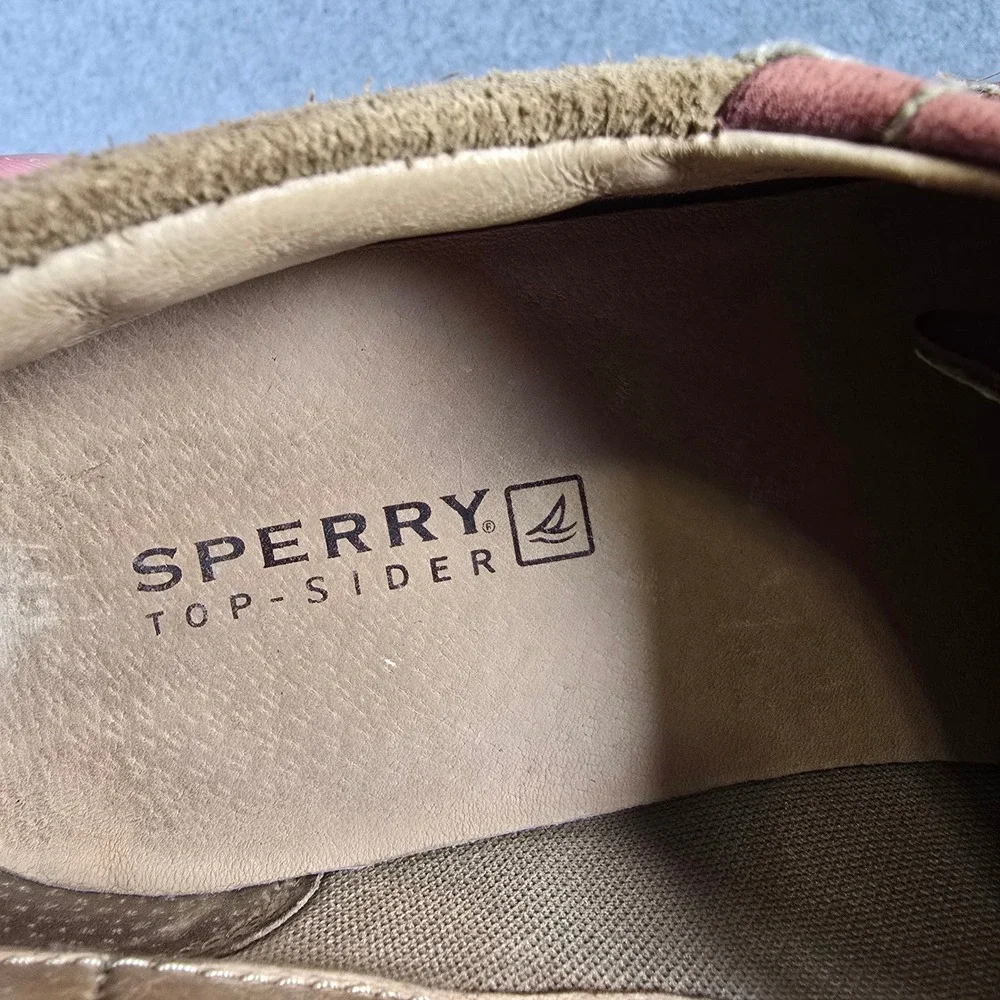 Sperry Top-Sider Mens Oxford Saddle Shoes Two Tone Olive Burgundy 0815068 9.5M